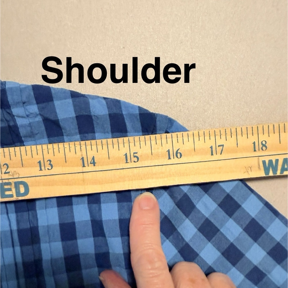 Blair Blue Plaid Button Down 💯 Cotton Shirt - Picture 7 of 9